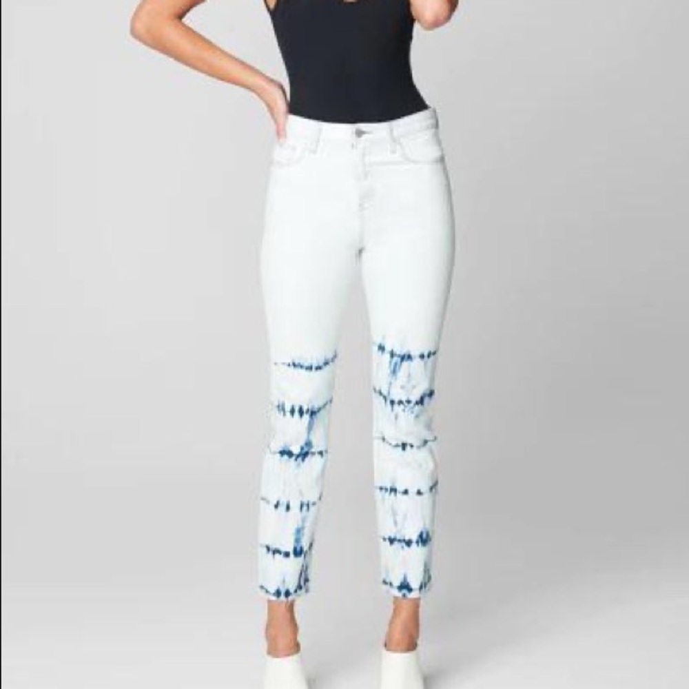 Blank NYC high rise Madison crop tie dye acid wash denim jeans